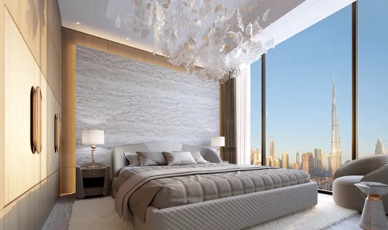 Bedroom Room with Burj Khalifa View