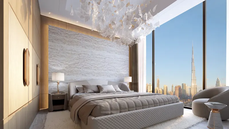 Bedroom Room with Burj Khalifa View