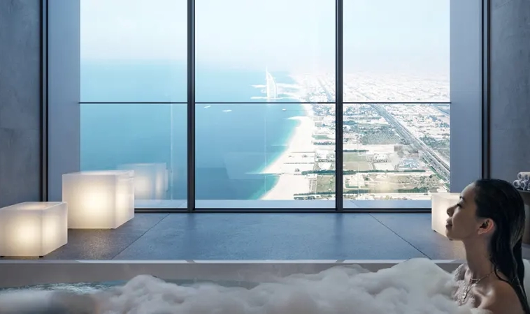 Bathing Tub with Burj Al Arab View