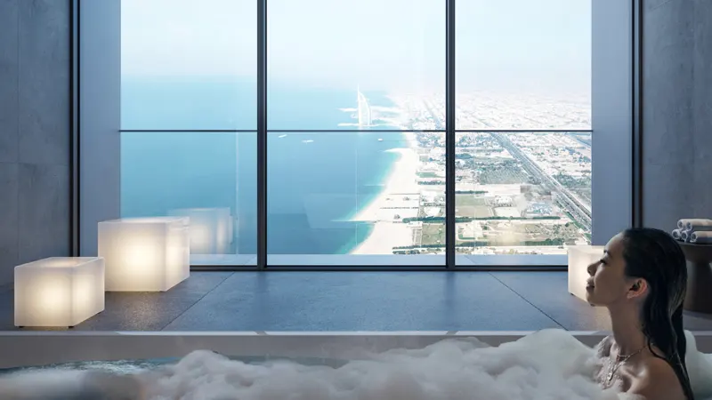 Bathing Tub with Burj Al Arab View